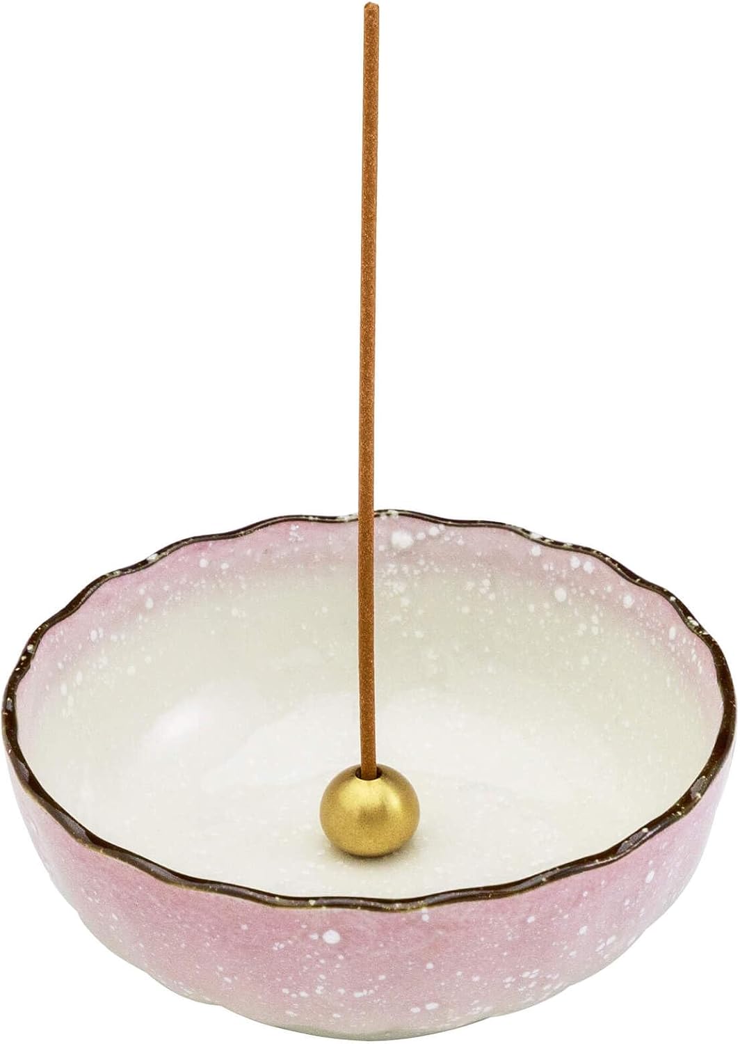 Asayu Japan Lotus Incense Holder for Sticks, Pink Ceramic, 4.1in
