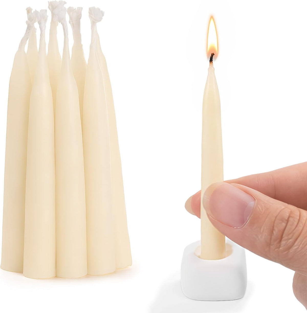 Beeswax Candles 10 Pcs 20 Minute Burning Tealight Candles- White