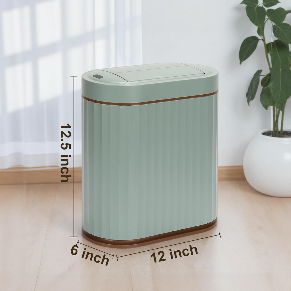 SYNCVIBE Bathroom Sensor Trash Can, 2 Gallon, Butterfly Lid, Green