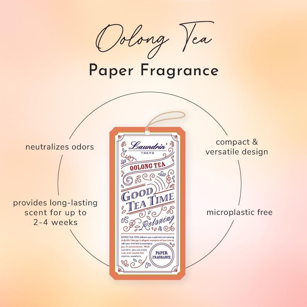 Laundrin Paper Fragrance Oolong Tea, 3pk - Closet Freshener - Closet Deodorizer Odor Eliminator - Sachets for Drawers and Closets - Drawer Fresheners for Clothes - Fresh Scents Sachet Packets