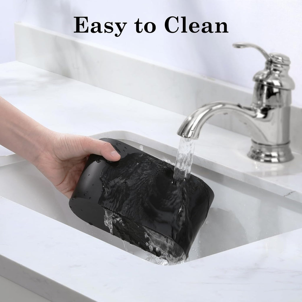 Luxspire 2 Slots Toothbrush and Toothpaste Holder, Resin, Matte Black