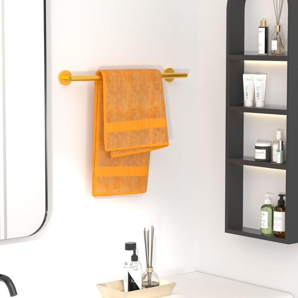 18 Inch Gold Towel Rack for Small Bathroom, Wall Mounted SUS304 Towel Bar