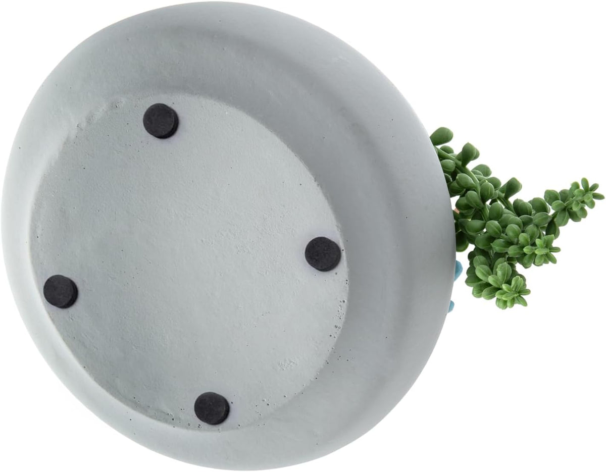MyGift 8-Inch Artificial Succulent Arrangement in Gray Concrete Planter