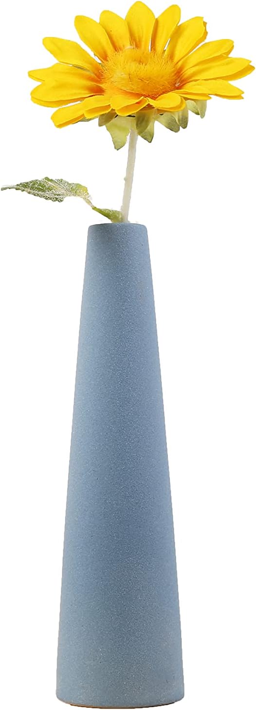 Ceramic Vase, Modern Home Decor Ceramic Vases, Frosted Porcelain vase, Grey Minimalist vases,Living Room Decoration，Ideal Shelf, Best Decoration. (Blue)