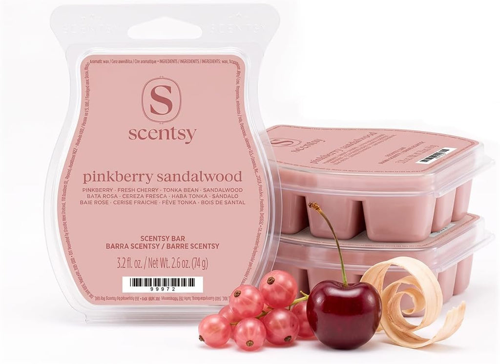 Scentsy Pinkberry Sandalwood Wax Melts, 3 Pack, 7.8 Oz
