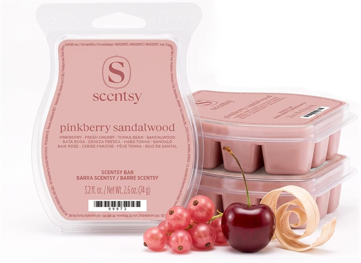 Scentsy Pinkberry Sandalwood Wax Melts, 3 Pack, 7.8 Oz
