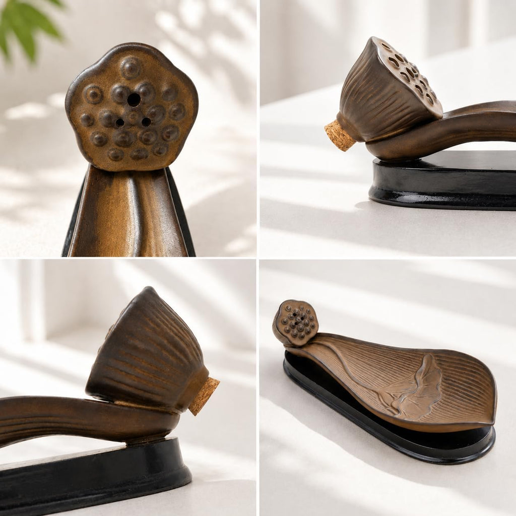 9.8" Lotus Incense Holder Ceramic Large Ash Catcher Tray