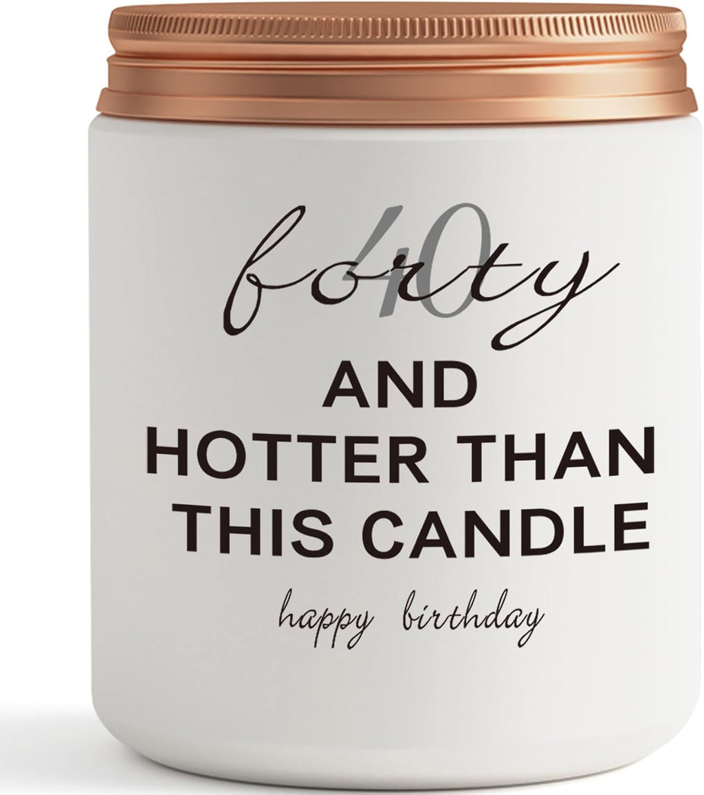 40th Birthday Gifts for Women, Men - Funny 40 Year Old Happy Bday Candle Gift