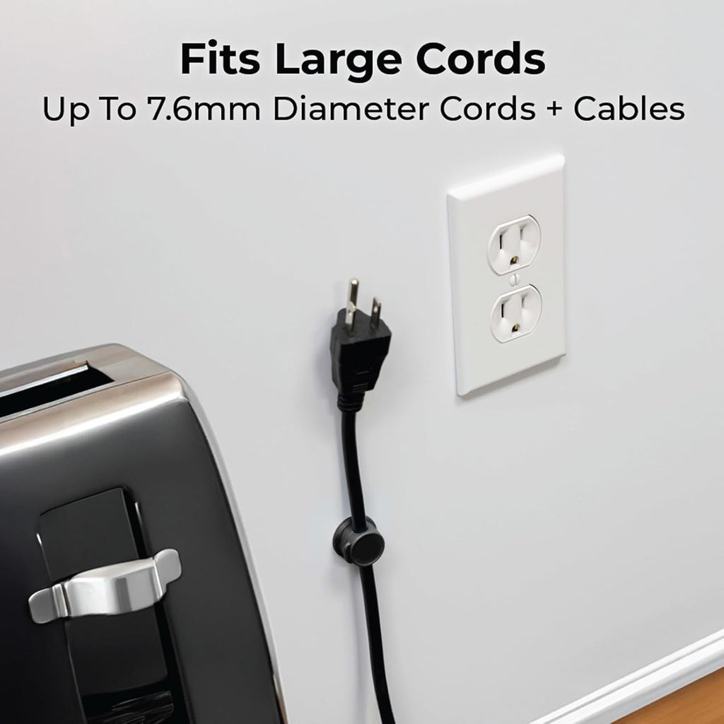Travel Depot Cable Management Magnetic Snap Organizer 6-Pack, Black & White