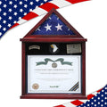 Snail Flag Display Case Military Shadow Box for a Folded Army 3'x5' Flag