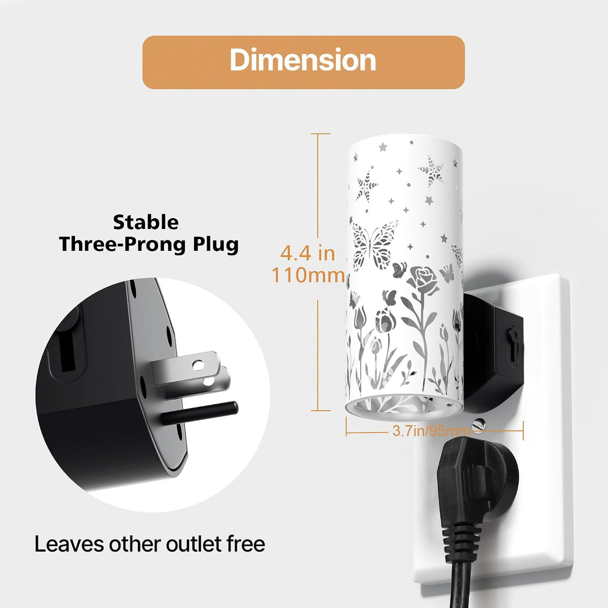 LED Night Lights Plug in, Bright Nightlights, White Butterfly