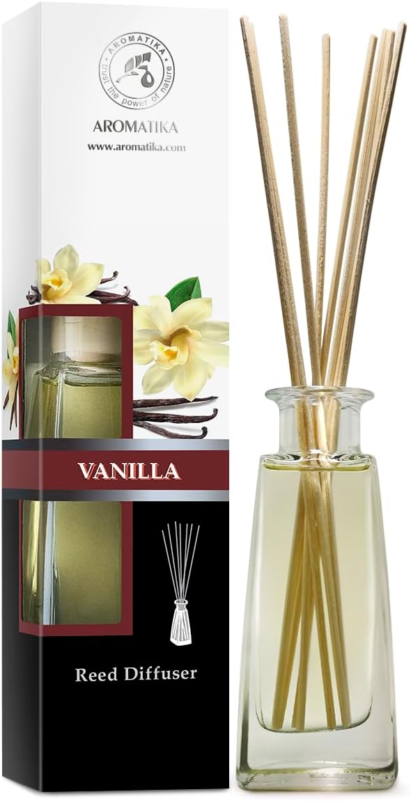 AROMATIKA Vanilla Reed Diffuser Set 3.4 fl oz (100 ml) - Home Fragrance