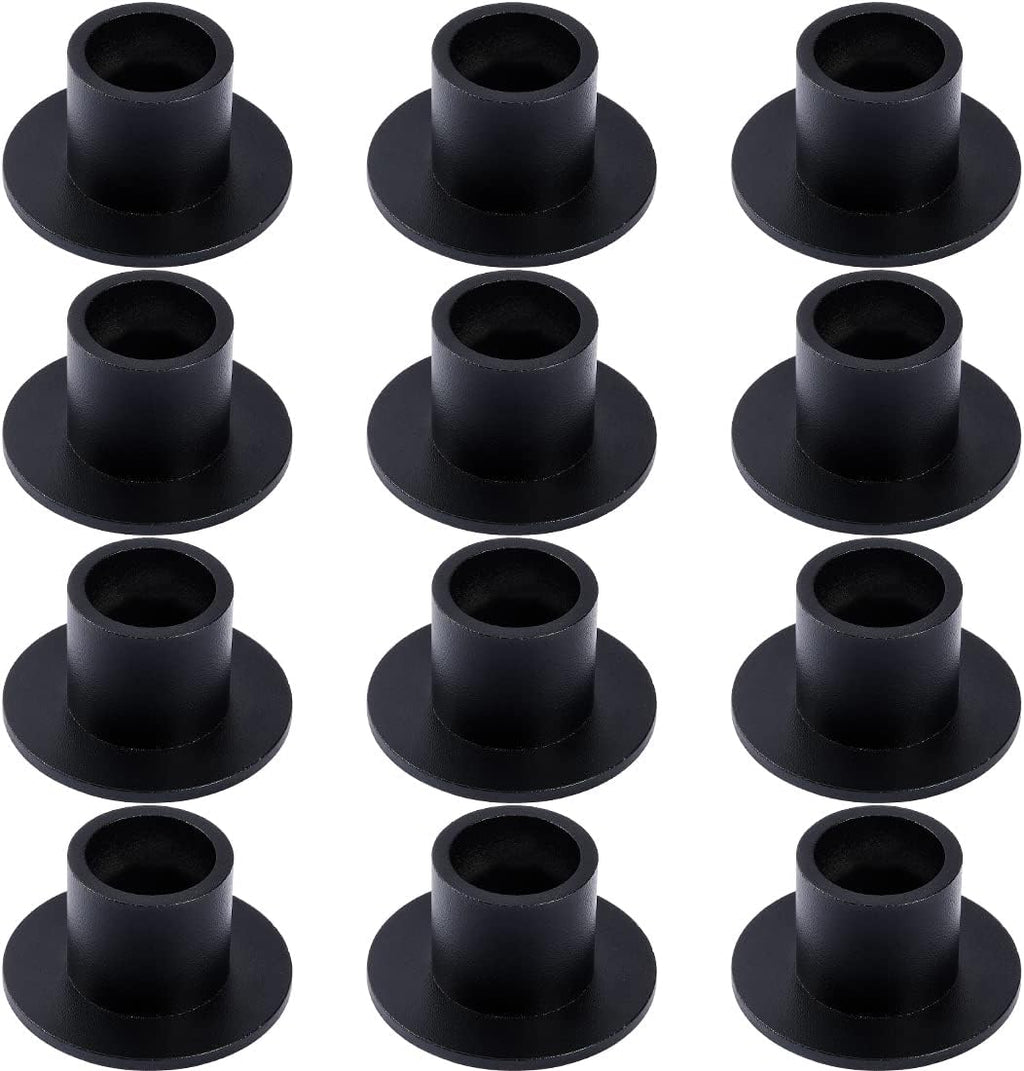 12PCS Matte Black Iron Taper Candle Holders, Standard Fit, Table Decor