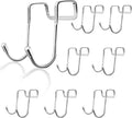Over Cabinet Door Hooks, Silver, 8 Pcs