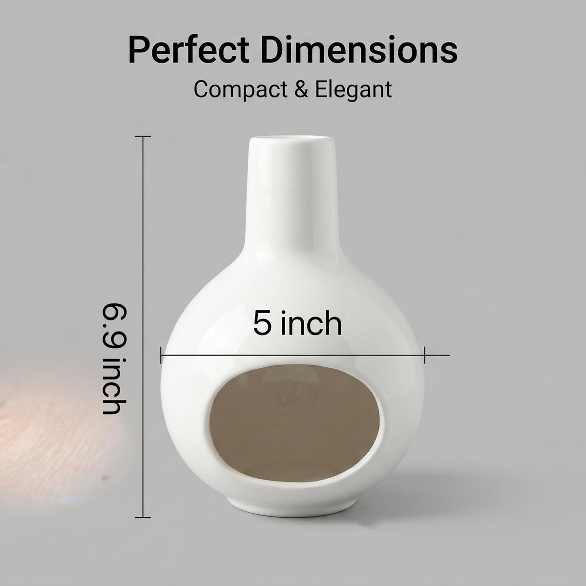 White Ceramic Incense Holder with Ash Catcher Multi Use Burner