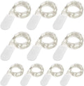 Fairy Lights Battery Operated (Included), 6.6ft 20 LED Mini String Light, Waterproof Silver Wire Firefly Starry Light for DIY Wedding Christmas Party Mason Jars Decor Indoor (Cool White, 10 Pack)