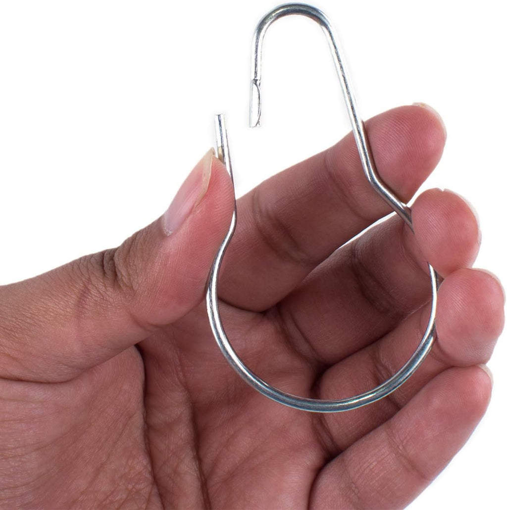 Super Z Outlet Silver Metal Shower Curtain Style Hanging Clip Chain Hooks Sorting & Organizing (50 Pieces)