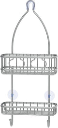 Simple Houseware Hanging Shower Head Caddy Organizer, 24 x 10, Silver