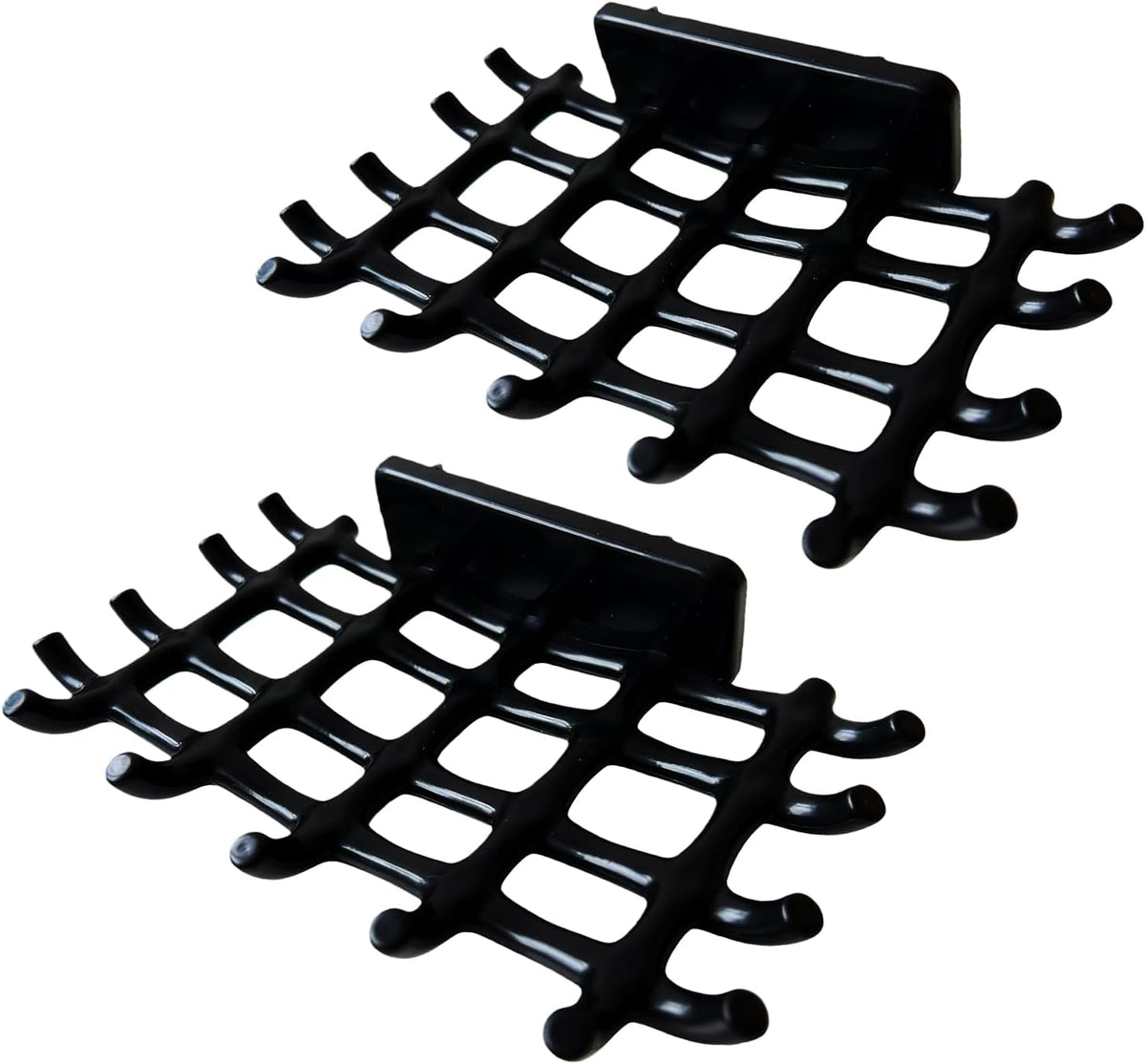 2-Pack Adhesive Soap Holder, No Drill Wall Mounted Self Draining Soap Dish for Shower Bathroom Kitchen(Black)