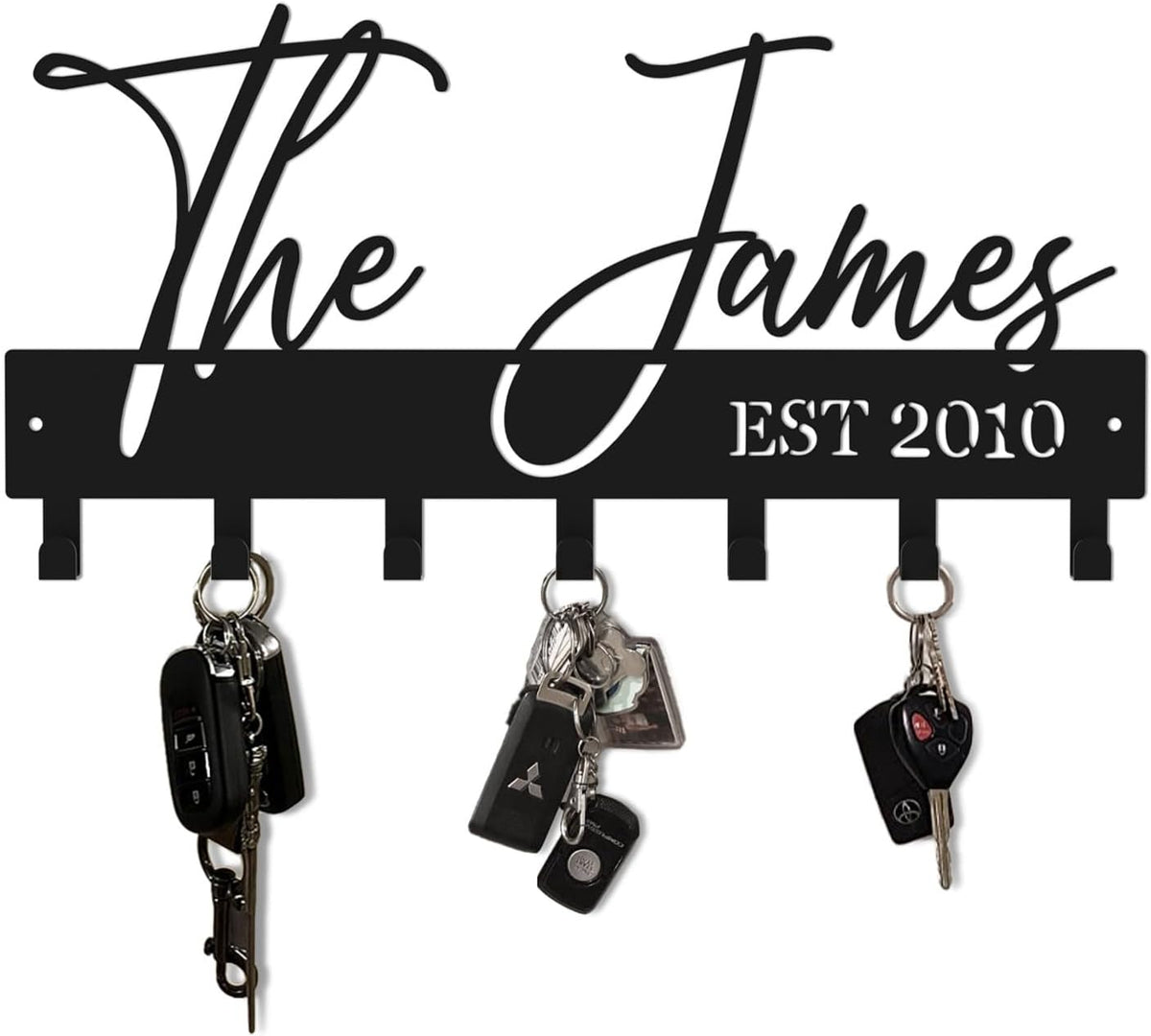 Customized Meaningful Phrase Key Hooks for Wall Decoration,Delicate Fashion Black Metal Key Holder Wall Mount,Modern Key Hanger for Hallway,Entryway,Office