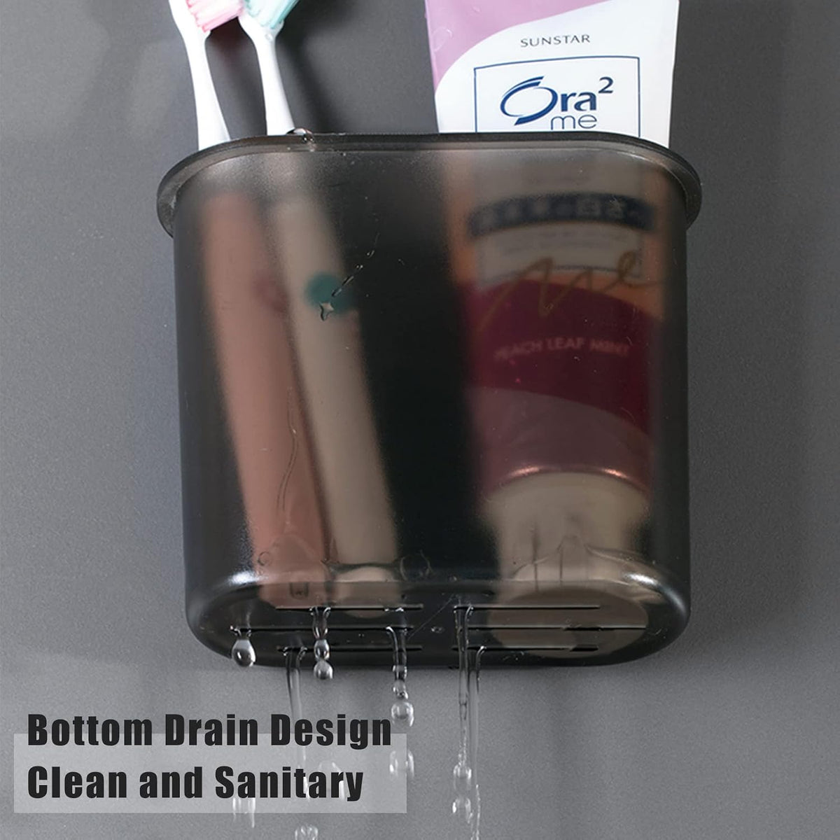 Toothbrush Holders Wall Mounted, Self Adhesive Tooth Brush Holder for Bathroom Electric Toothbrush Toothpaste Razor Bathroom Accessories(Clear)