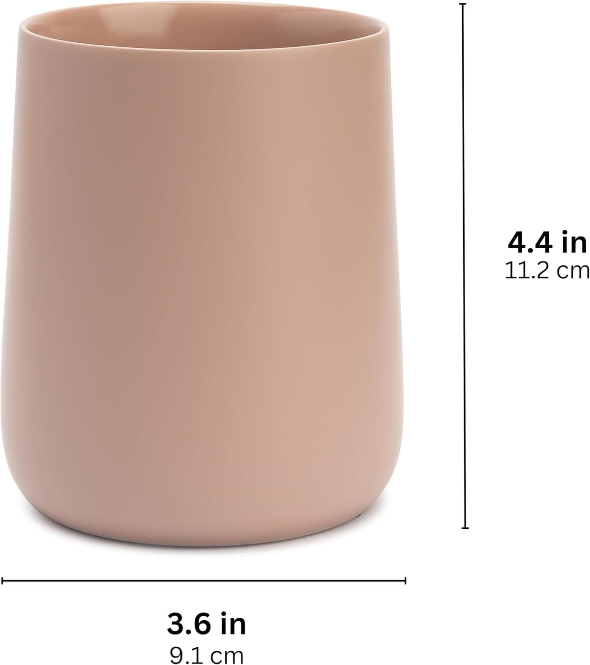Yew Design Matte Pink Bathroom Toothbrush Holder Cup - Round