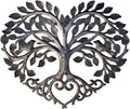 It's Cactus Metal Heart Shaped Tree of Life Decor, Wall Hanging Artwork, Handmade in Haiti, Celtic Family 17 X 16 Inches