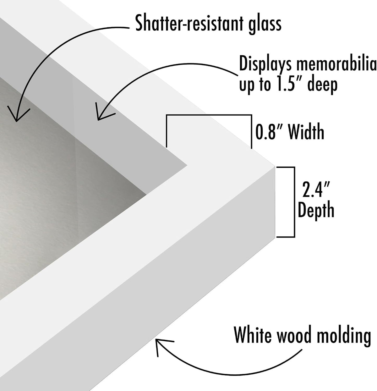 Americanflat 11x14 Shadow Box Frame - Engineered Wood - White