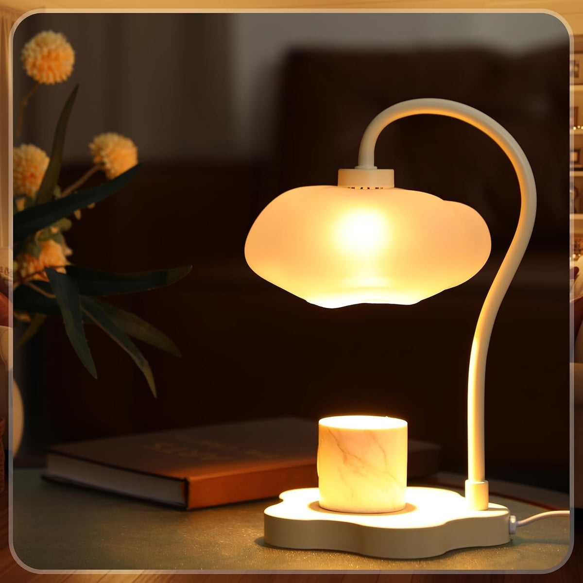 Glooglitter Cloud Candle Warmer Lamp with Timer Dimmer