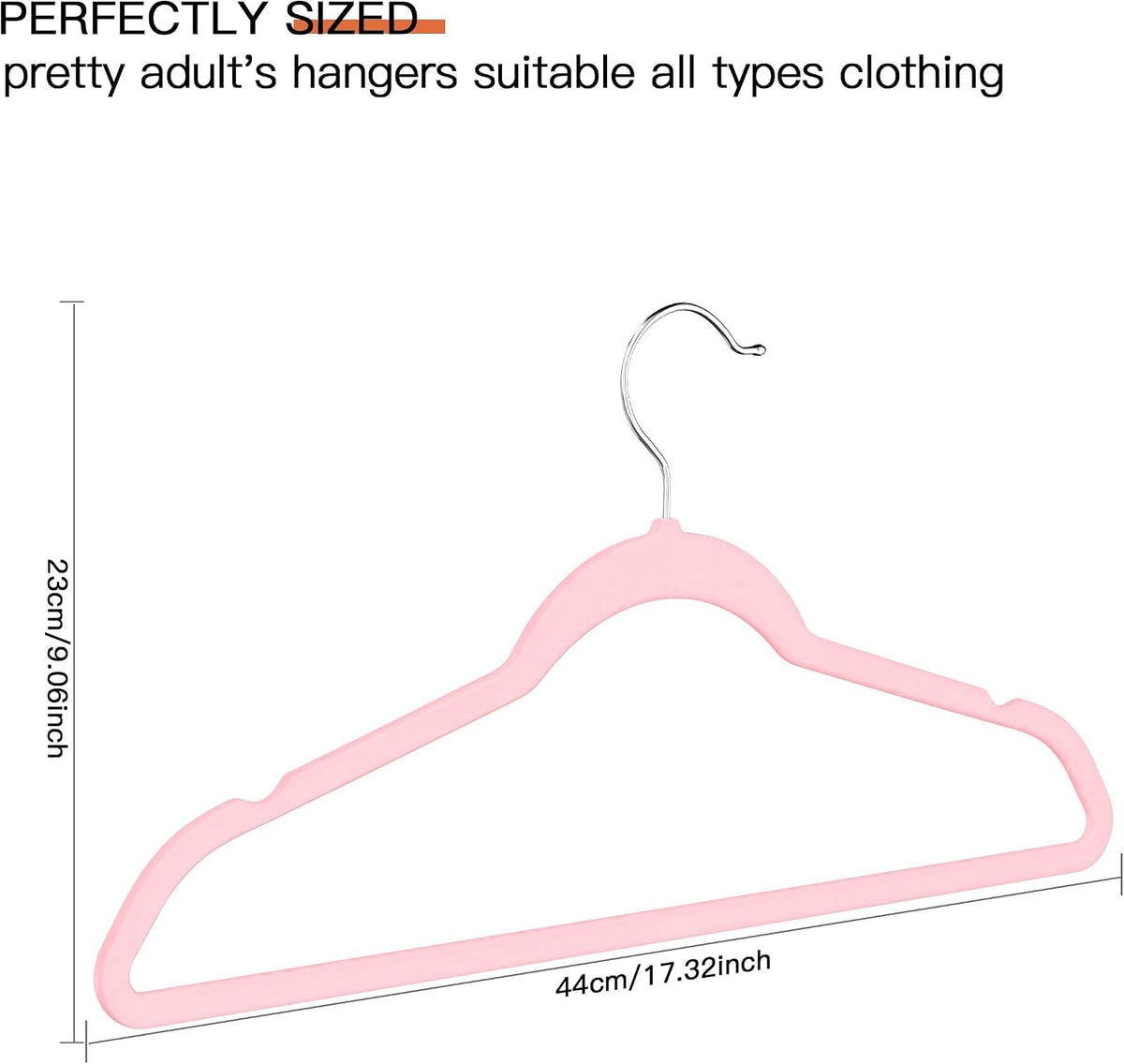 New Premium Velvet Hangers 60 Pack, Non Slip Clothes Hangers, Pink