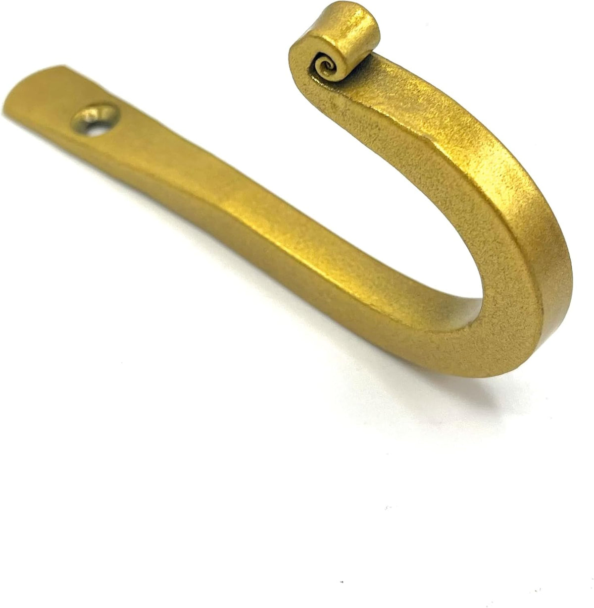 Decorative Hooks for Wall - Hooks for Hanging Coats, Hats, Bags, Towel Hooks for Bathrooms or Kitchen, Rolling Pin Holder - Wrought Iron Hanging Hooks - 3.75 x 0.5 x 2 Inch (Gold, 3 Hooks)