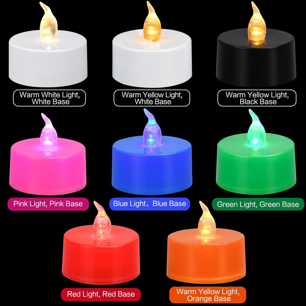 KOABY 12 Pack Blue Light Flameless Tea Lights, Blue Base, Last 100H