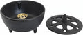 Small Cast Iron Incense Burner Holder, Home Decor, Bowl Design with Decorative Lid, Black Incense for Sticks, Resin, Cone Incense or Wax Melts