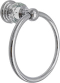 Silver Towel Ring with Crystal, Round Hand Towel Holder for Bathroom