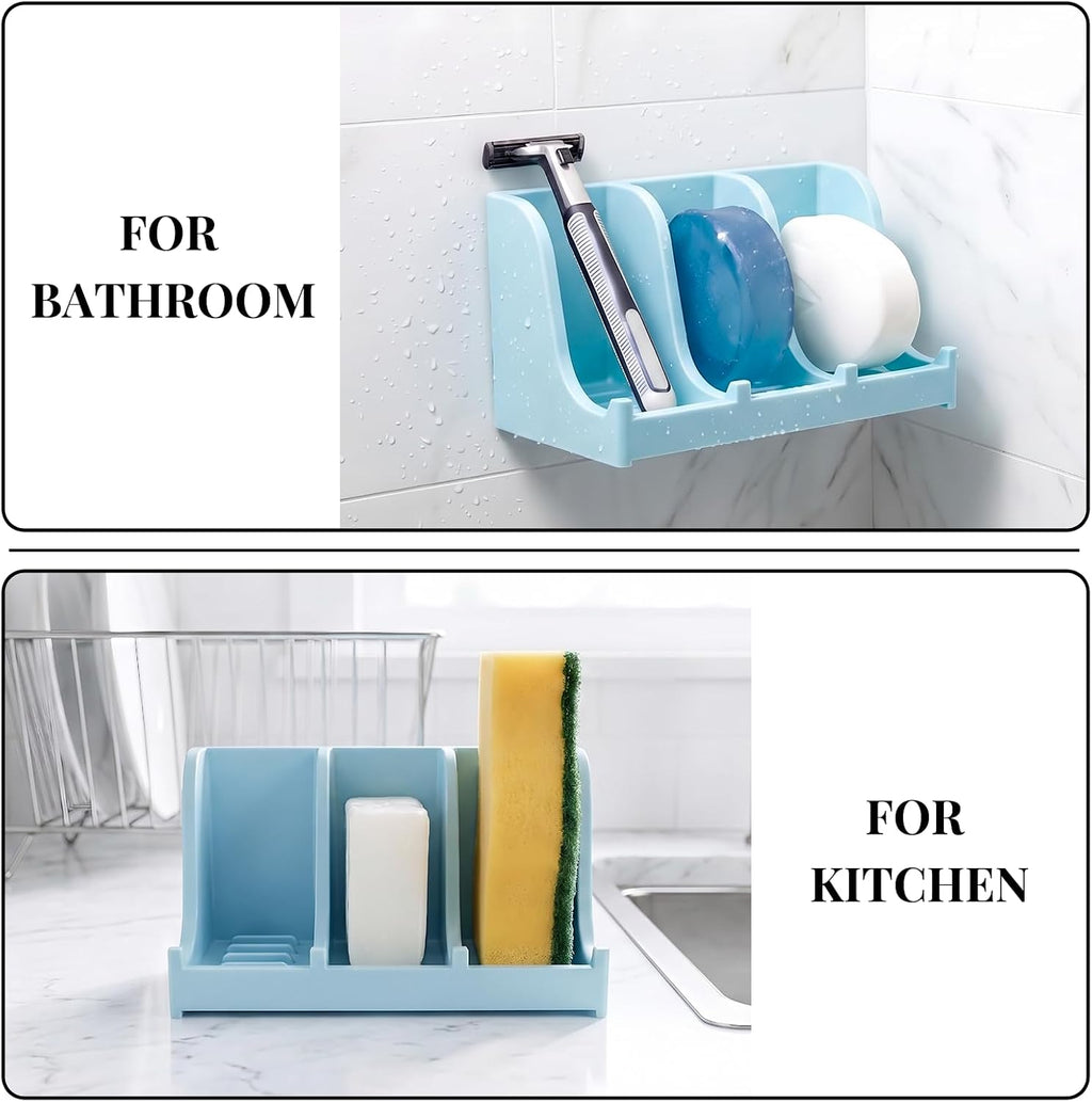 Soap Holder for Shower Wall, 3-Compartment Soap Dish [Patent Pending]