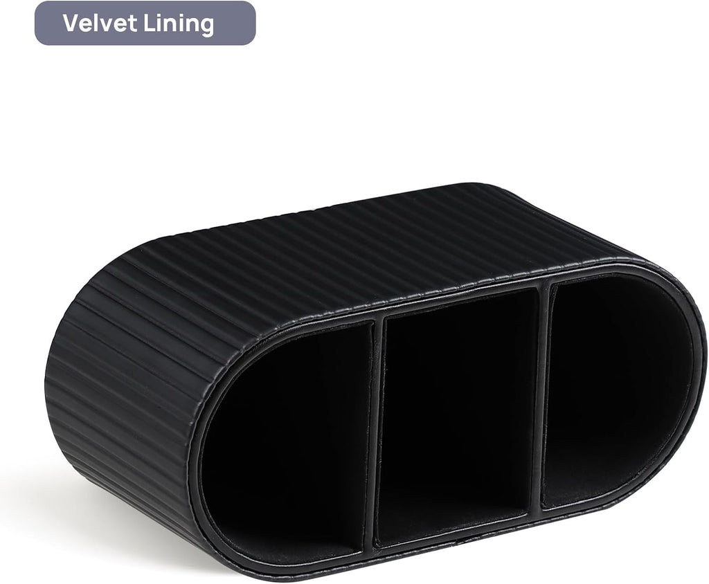 Oval Pen Holder for Desk, Remote Control Holder, Black