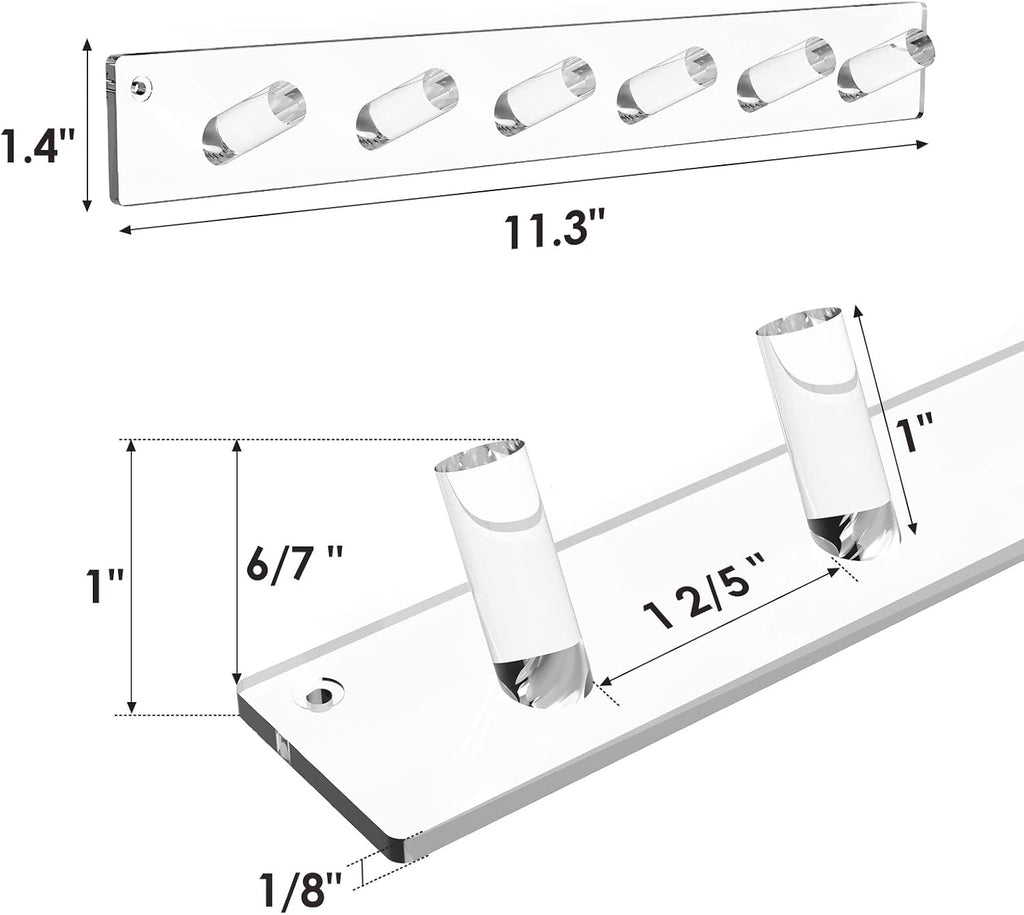MaxGear Clear Necklace Holder 2-Pack, Wall Jewelry Organizer with 12 Hooks