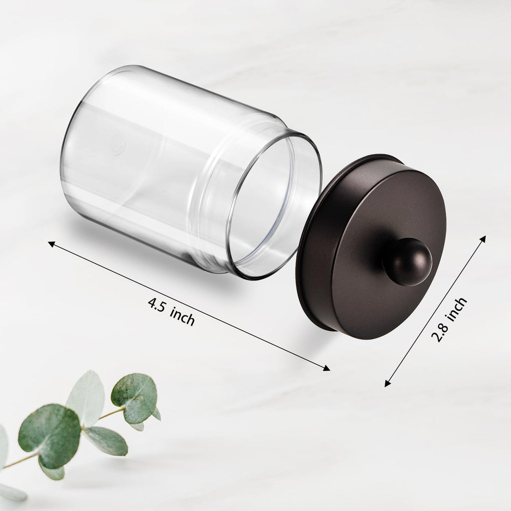 Amolliar Acrylic Apothecary Jar Bathroom Qtip Holder Bronze 4 Pack