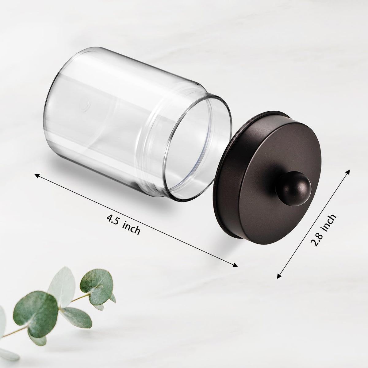 Amolliar Acrylic Apothecary Jar Bathroom Qtip Holder Bronze 6 Pack