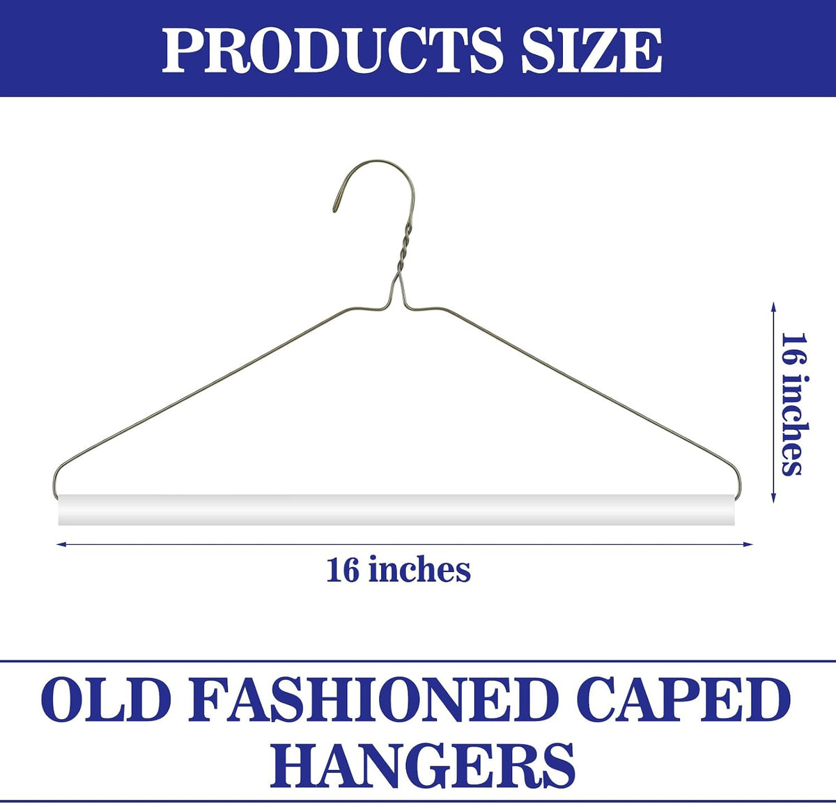 Yuntau 10 Pcs Dry Cleaner Hangers Bulk with Tubes 16" Wire Hangers, Gold