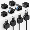 10 Pack Cord Organizer, Magnetic Cable Management, Cord Holder for Desk, Adhesive Cable Clips Wire Keeper for Nightstand, Home, Office, Desktop, Car, Wall (Black)