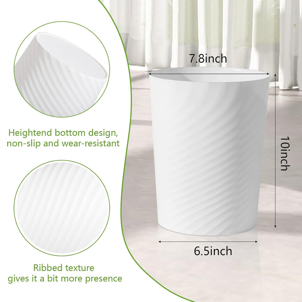 UUJOLY Small Bathroom Trash Can with Bags Garbage Can, 3 Pack, White