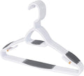 Set of 5 Deluxe Non Slip Hangers by Neatfreak! - Space Saving Hangers for Clothes, Pants, Jackets and Shirt 5 Pack,White/Grey