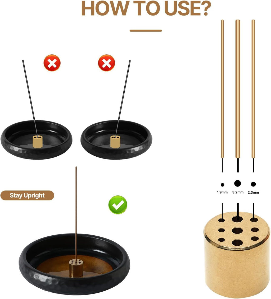 6 Inch Japanese Incense Holder Stick,Ceramic Handmade Crack Yellow Glaze