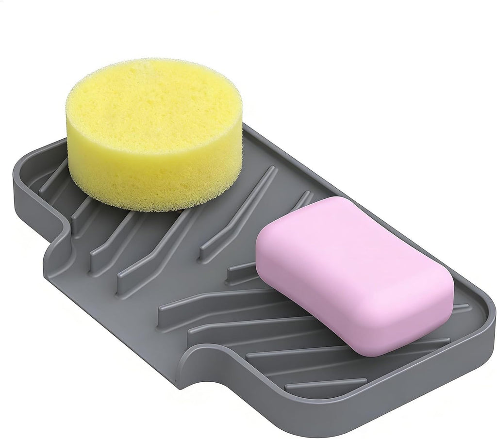 Sponge Holder for Kitchen Sink,8"x 4",Dish Sponge Holder Soap Tray