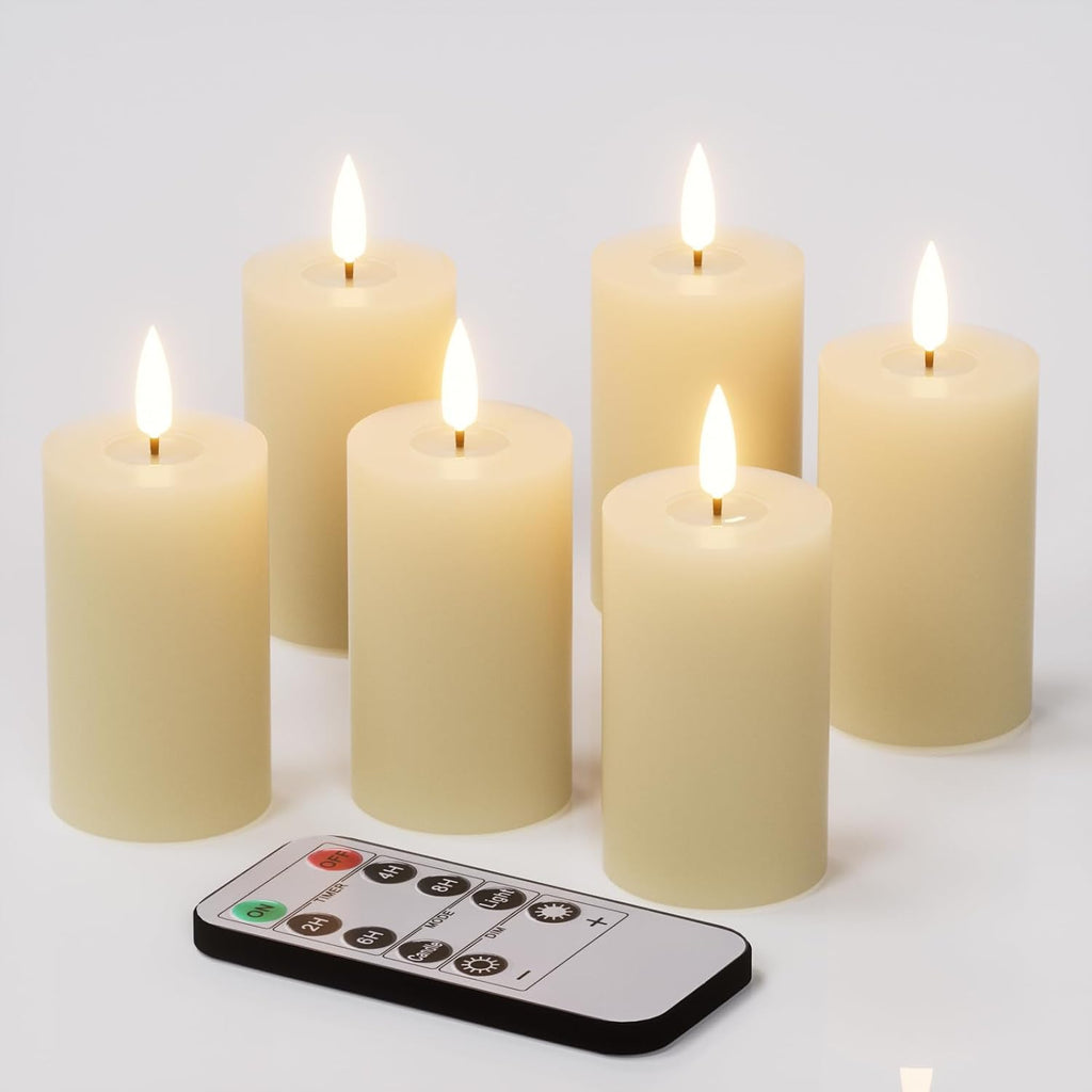 Votive Flameless LED Candles Battery Operated with Remote Timer, Ivory