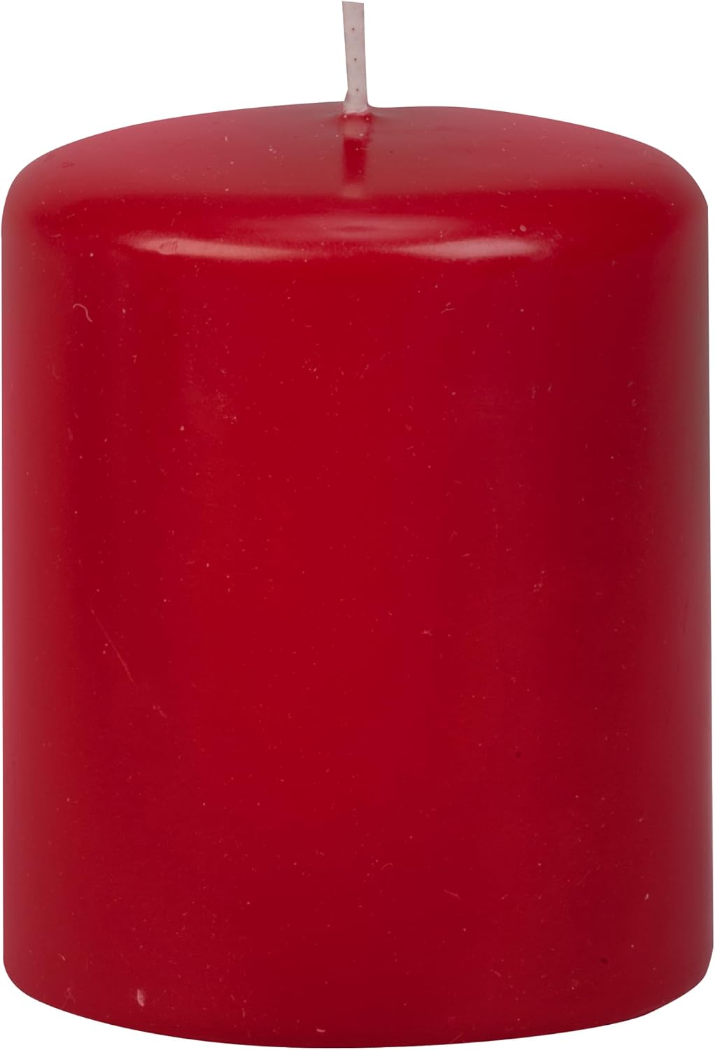 Biedermann & Sons Cranberry Red Pillar Candles (6 Pack), 4 Inch Tall 3 Inch Wide Round, Unscented Paraffin Wax, Approx 40 to 45 Hour Burn, Dripless Decorative Candles for Home and Events