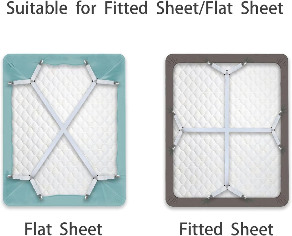 Pack of 2 Bed Sheet Straps, Fitted Sheet Holders for Corners