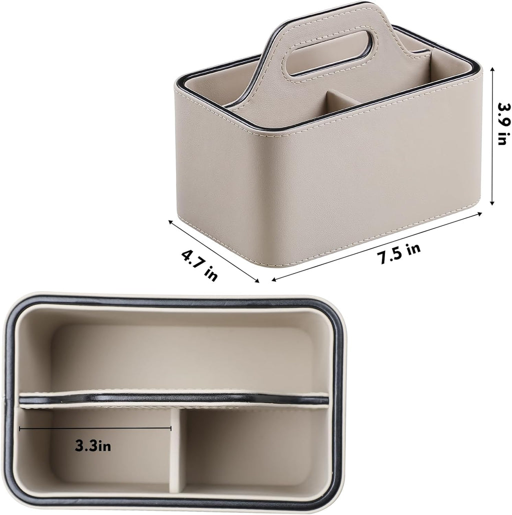 Remote Control Holder, Portable Desk Remote Organizer, Beige