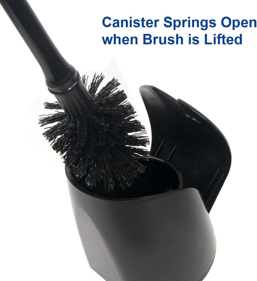 CELOX Toilet Bowl Brush and Holder for Bathroom Cleaning, 2 Set，Black